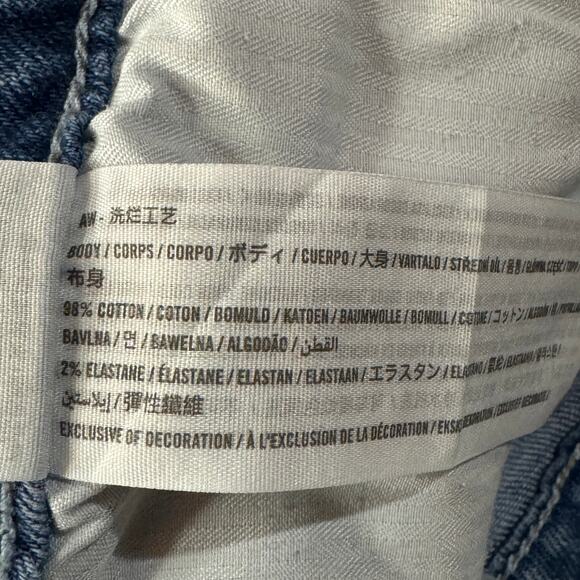 Hollister JRS SZ 7R Ultra Hi-Rise Dad Jeans Embroidered Distressed Rips Zip-Fly - Picture 10 of 14